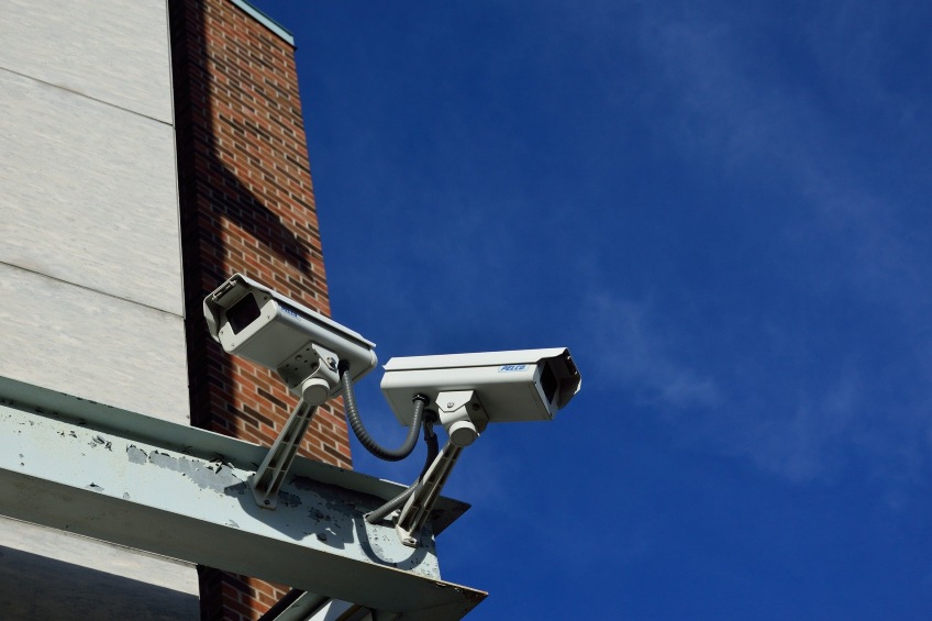 Security cameras outside building to increase security